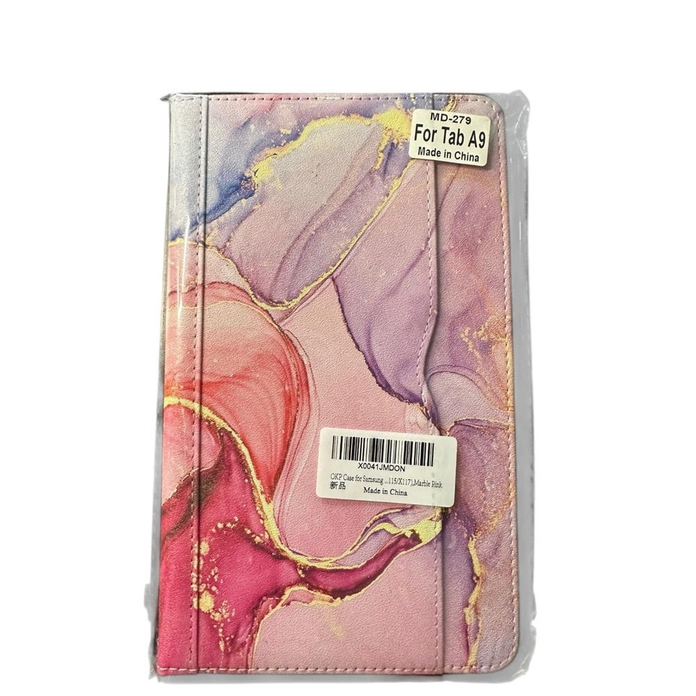 Tablet Case for Tab A9 Compact 8.30x 4.90".  Pink & Purple Marble Design